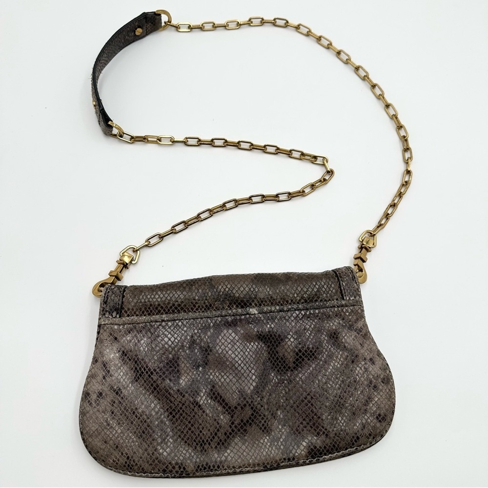 Tory Burch Amanda Snake Print Logo Clutch Crossbody - Picture 8 of 14